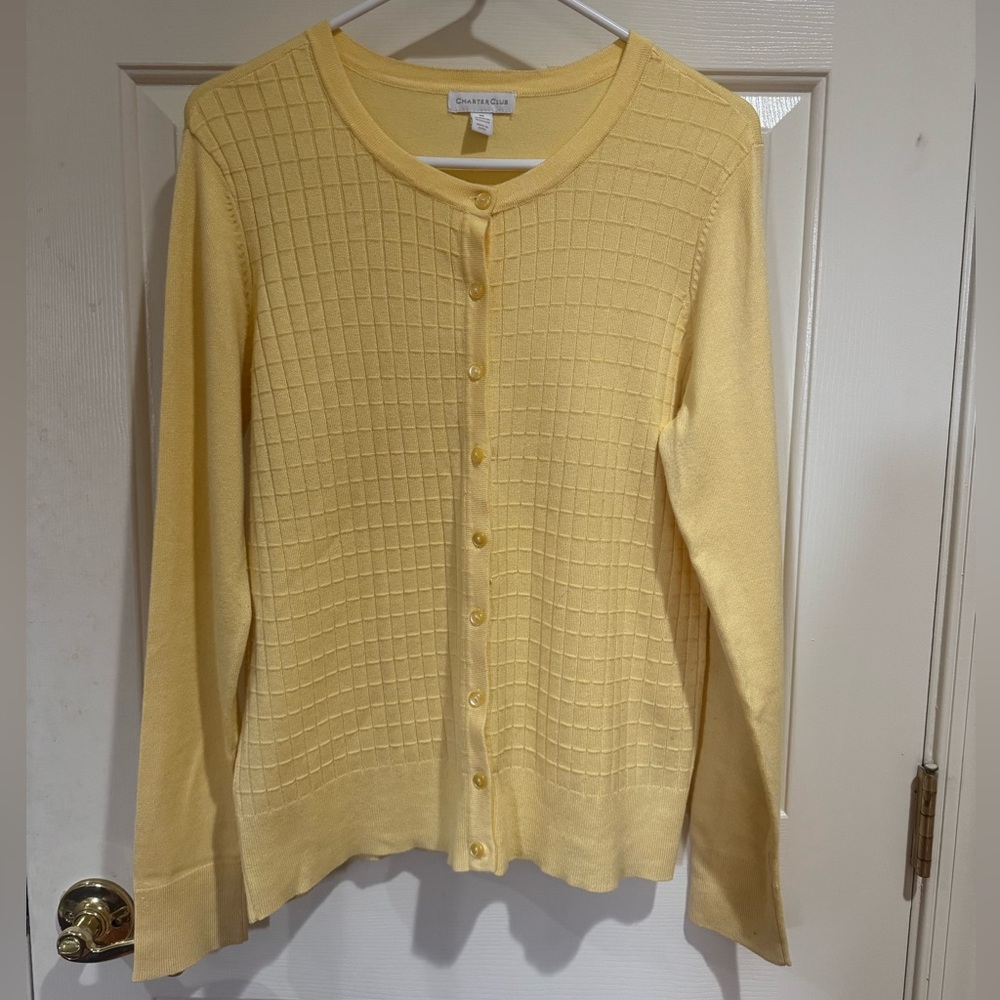 Charter Club Yellow Cardigan Size M